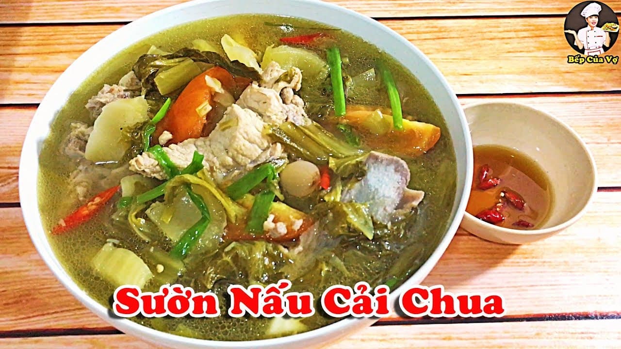 Canh sườn nấu cải chua