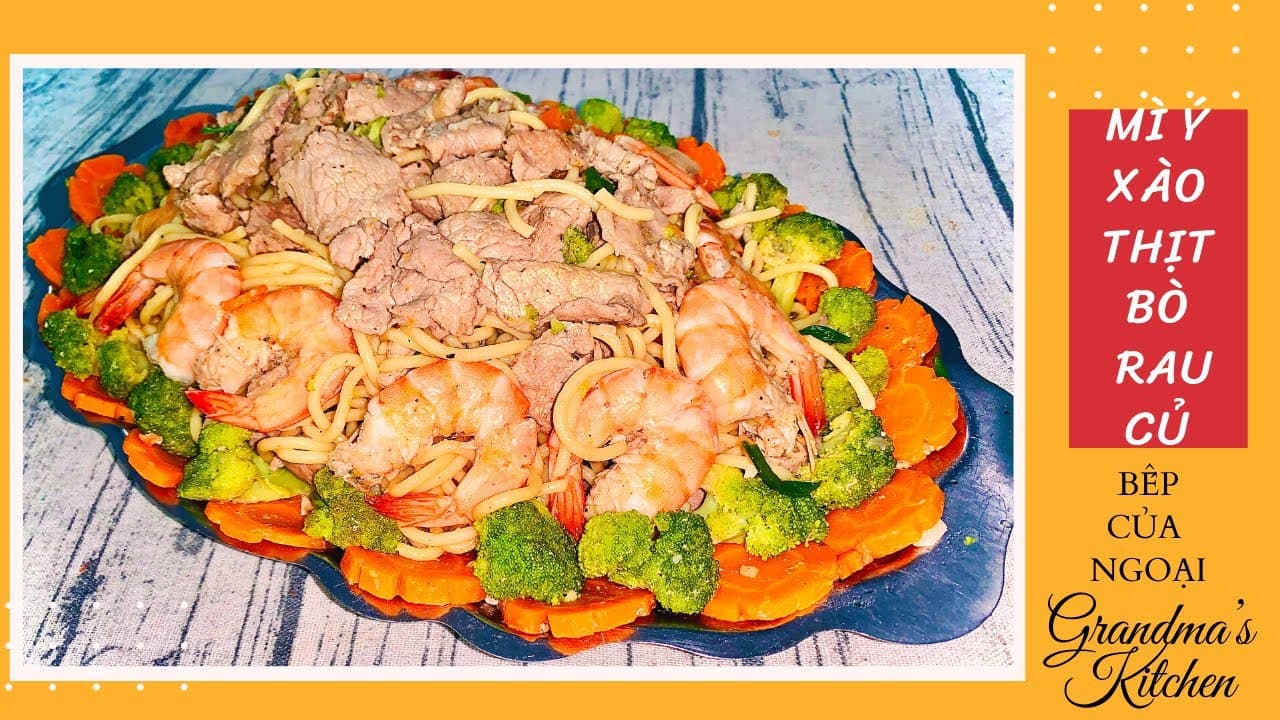 Mì Ý xào bò rau củ