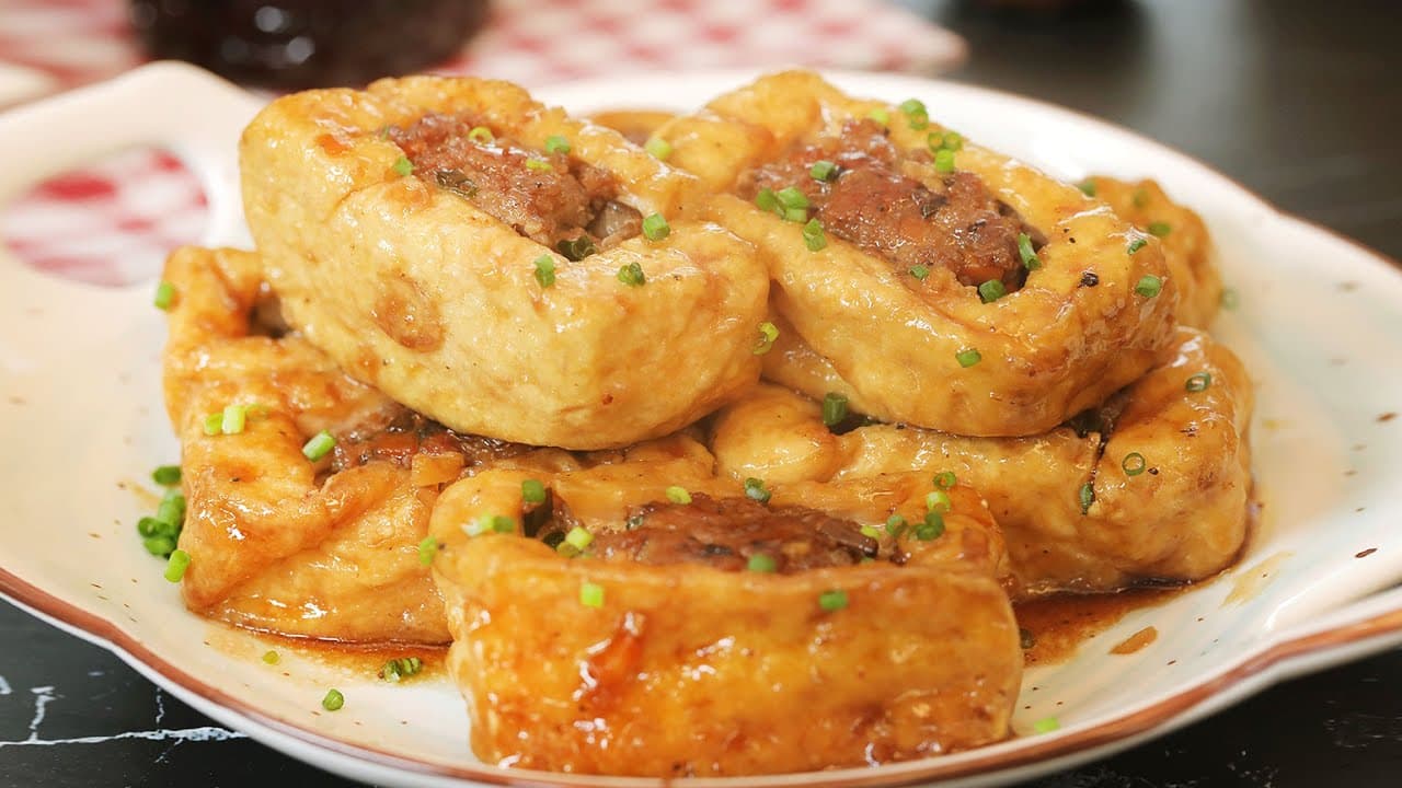Đậu hũ dồn thịt sốt tương