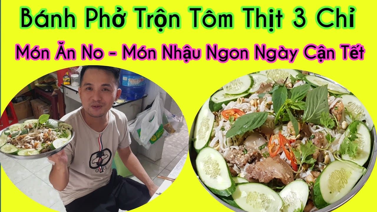 Phở trộn tôm thịt