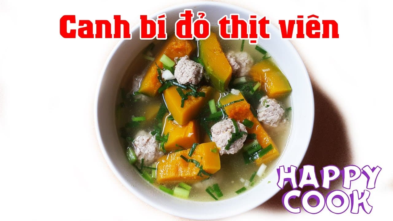 Canh bí đỏ thịt viên