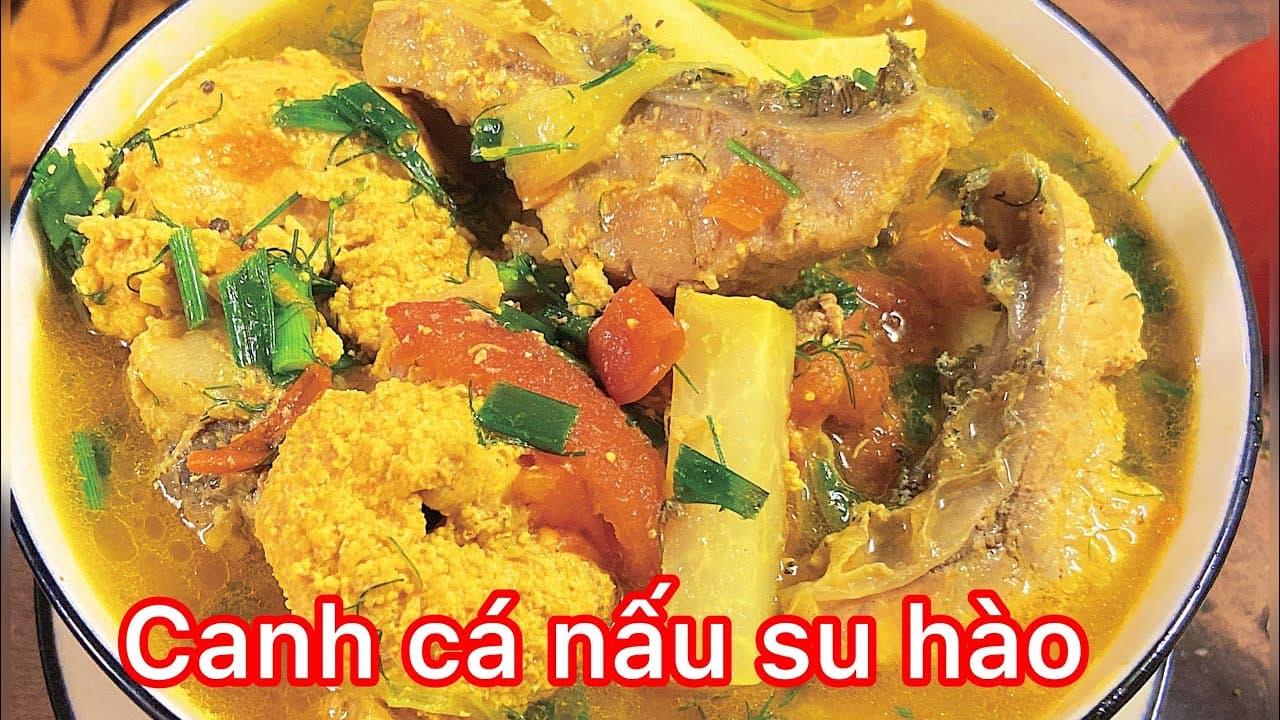 Canh cá quả nấu su hào, cà rốt
