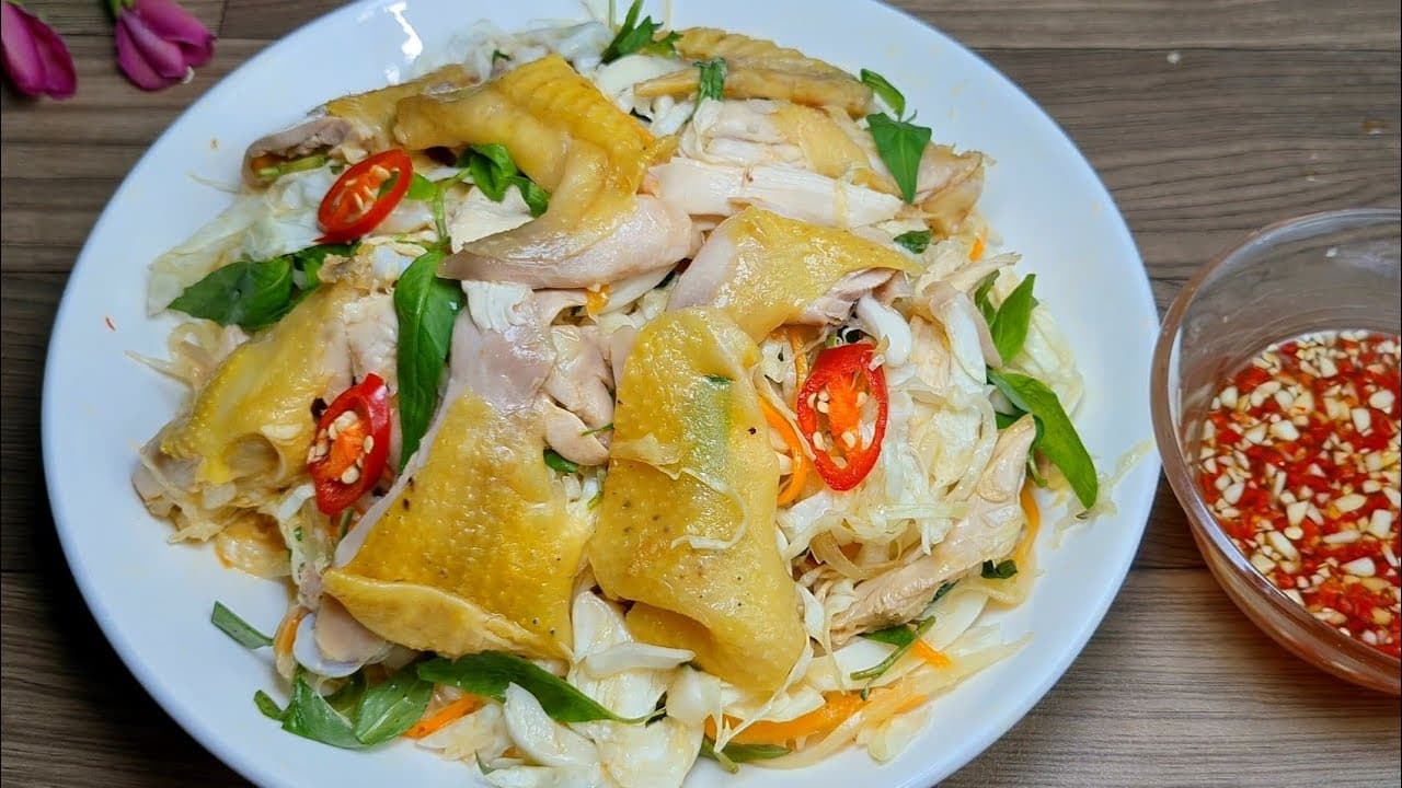 Gỏi Gà Bắp Cải & Cháo Gà Nấm