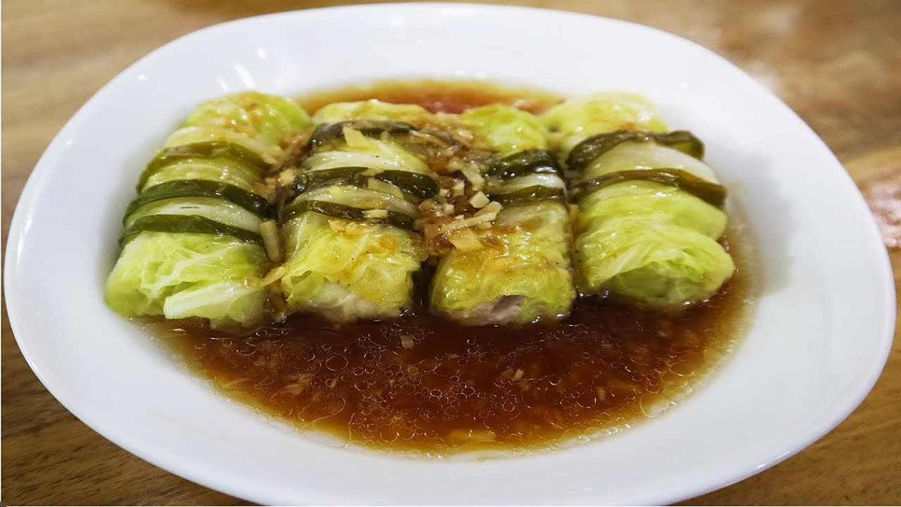 Cải Thảo Cuộn Sốt Dầu Hào