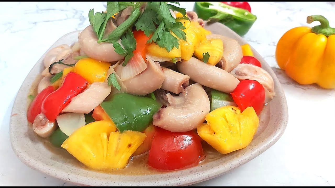 Dồi Trường Xào Chua Ngọt