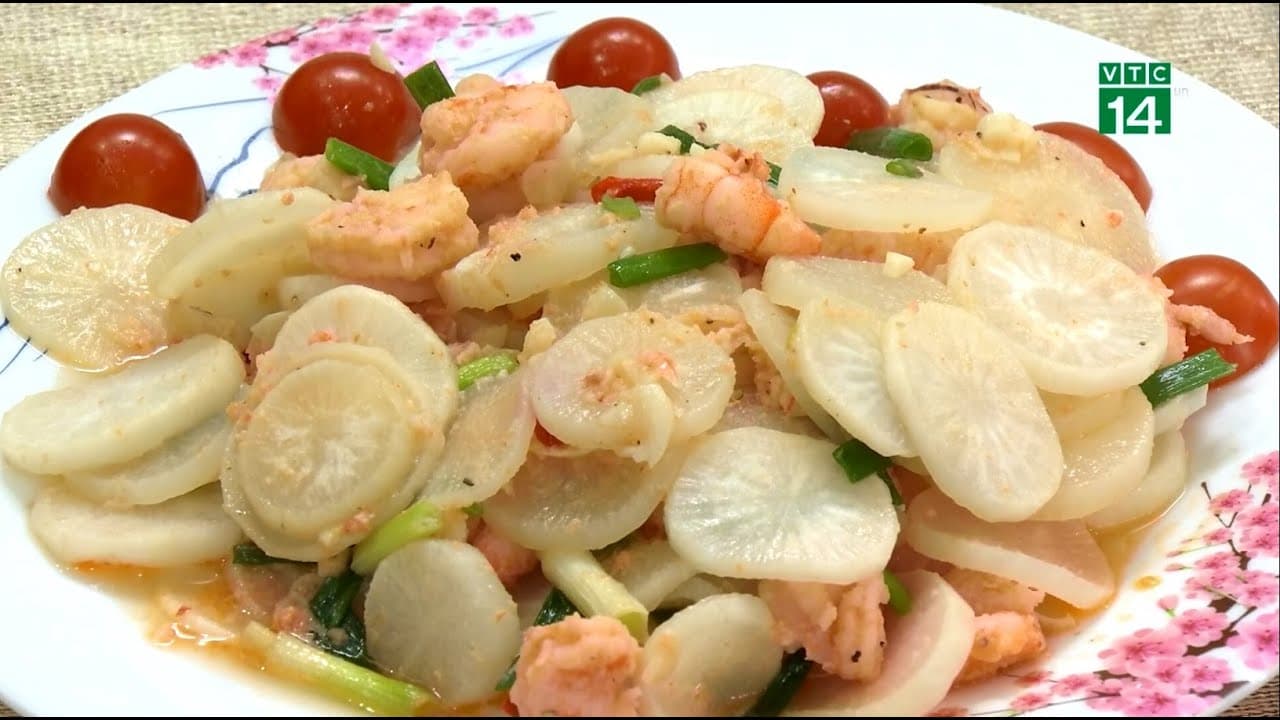Củ cải xào Tôm
