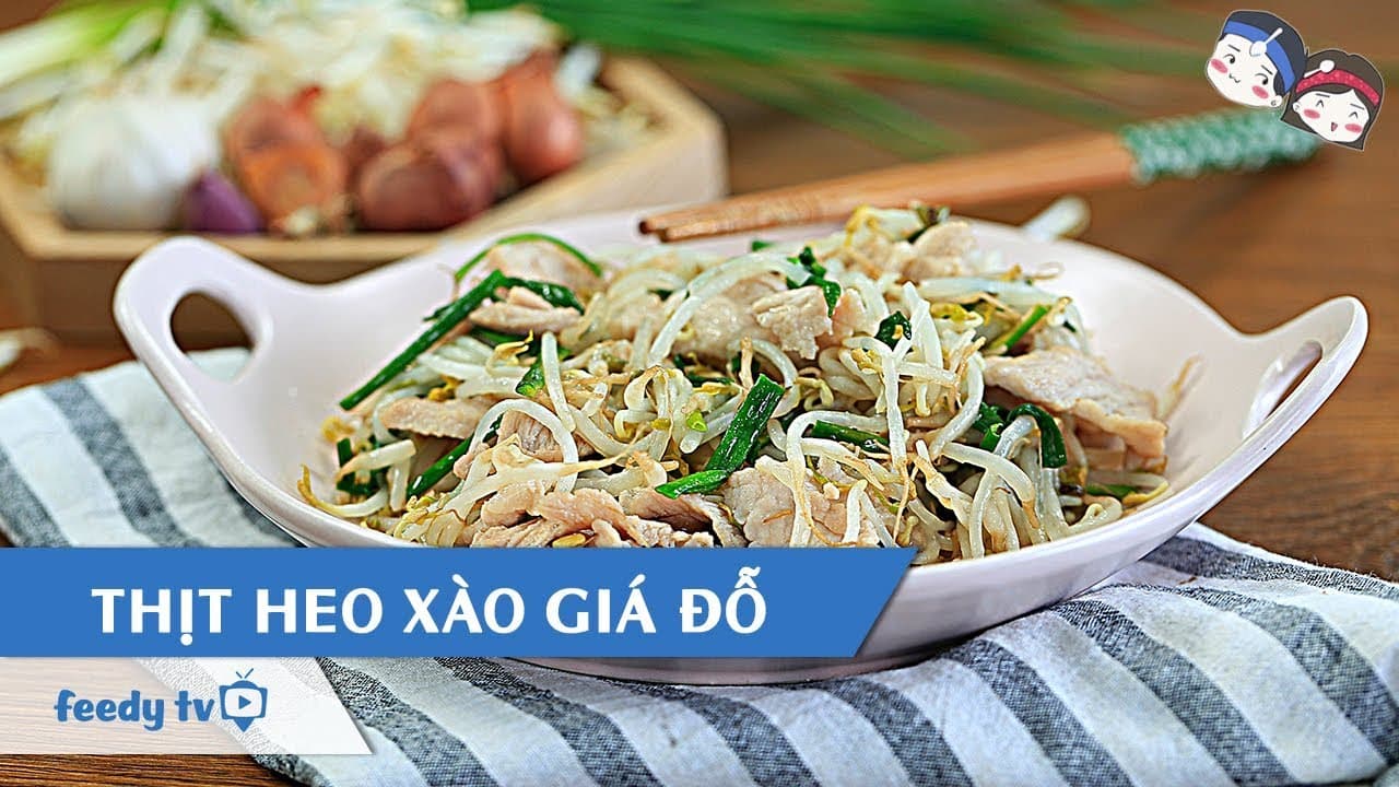 Thịt lợn xào giá đỗ