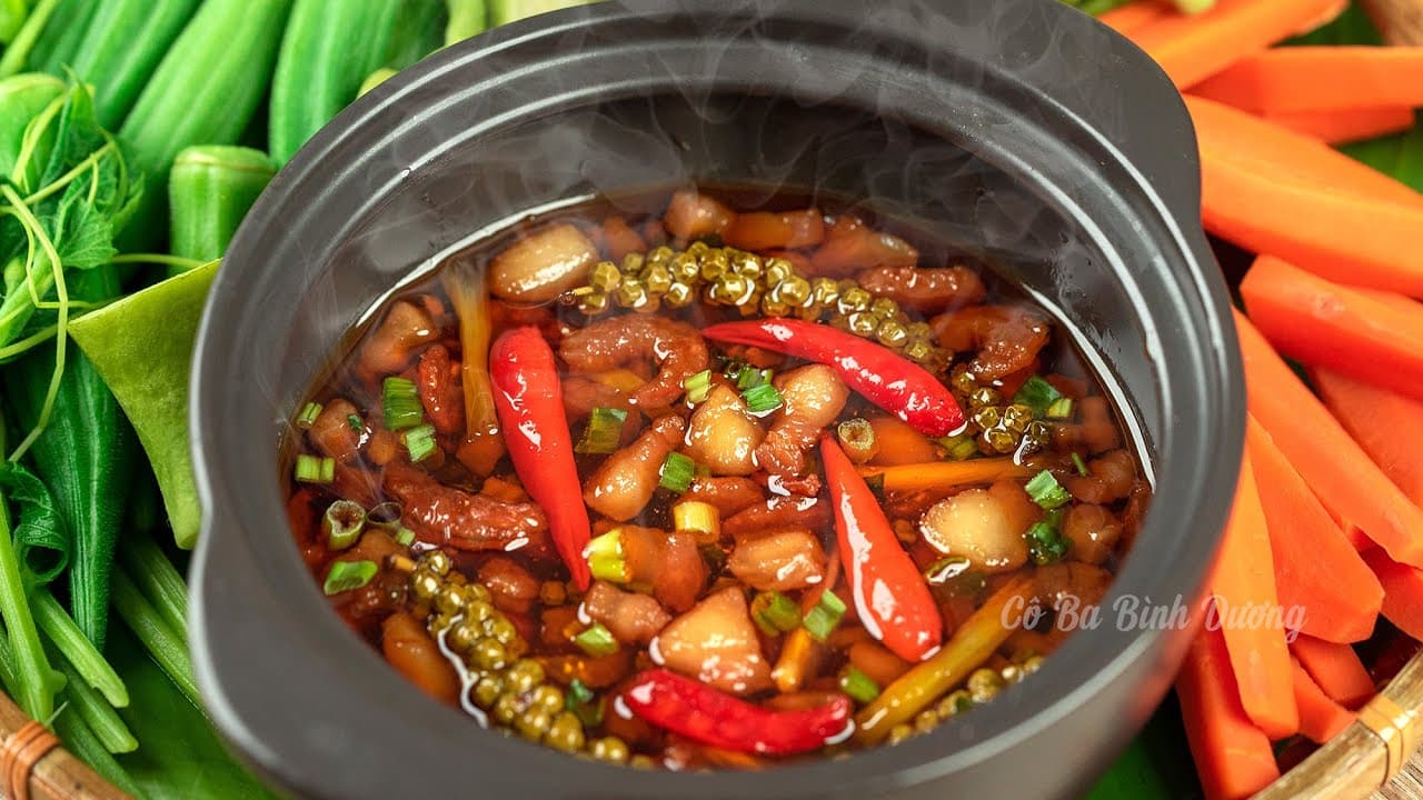 Rau củ luộc kho quẹt