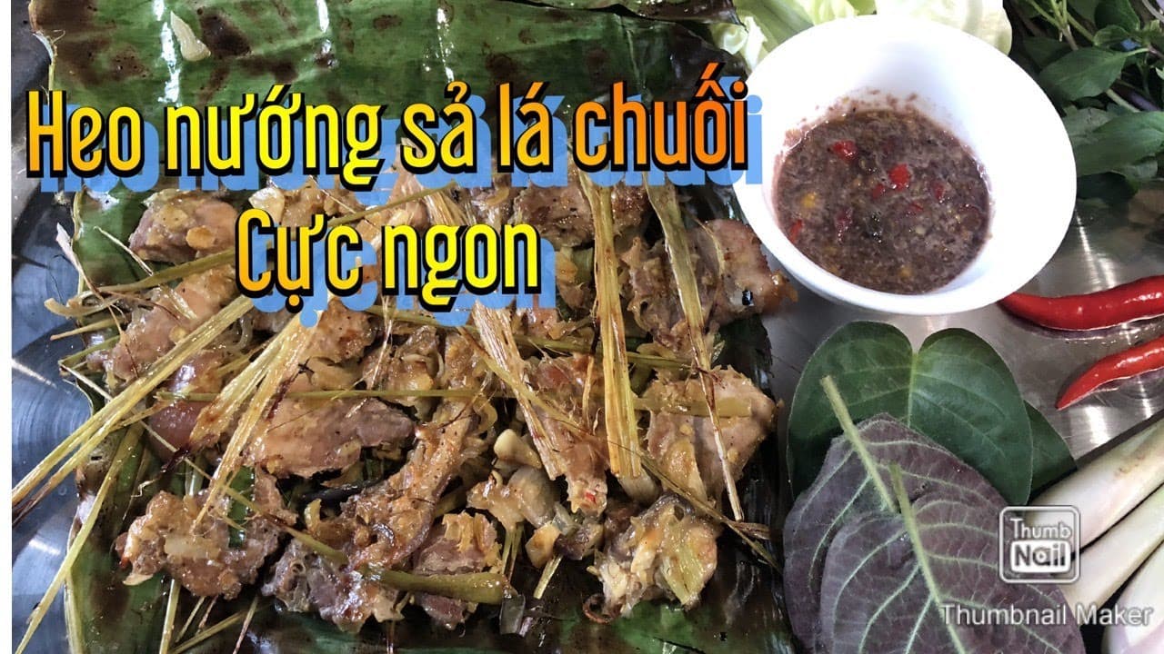 Thịt Heo Xiên Nướng Lá Chuối