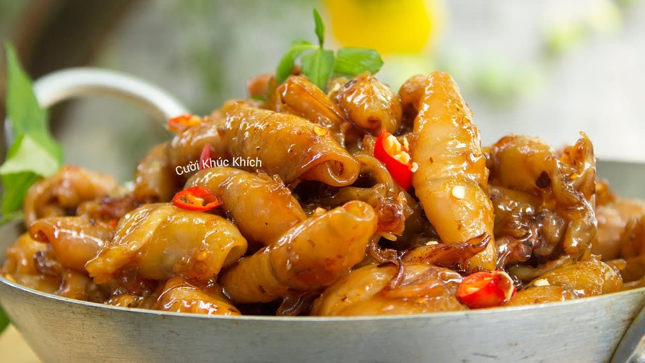 Mực khô rim chua cay