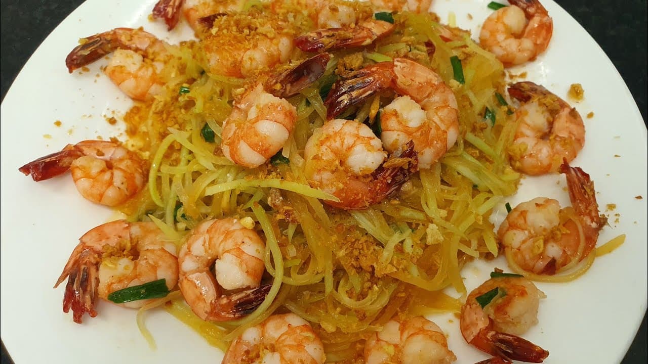 Đu đủ xào tôm