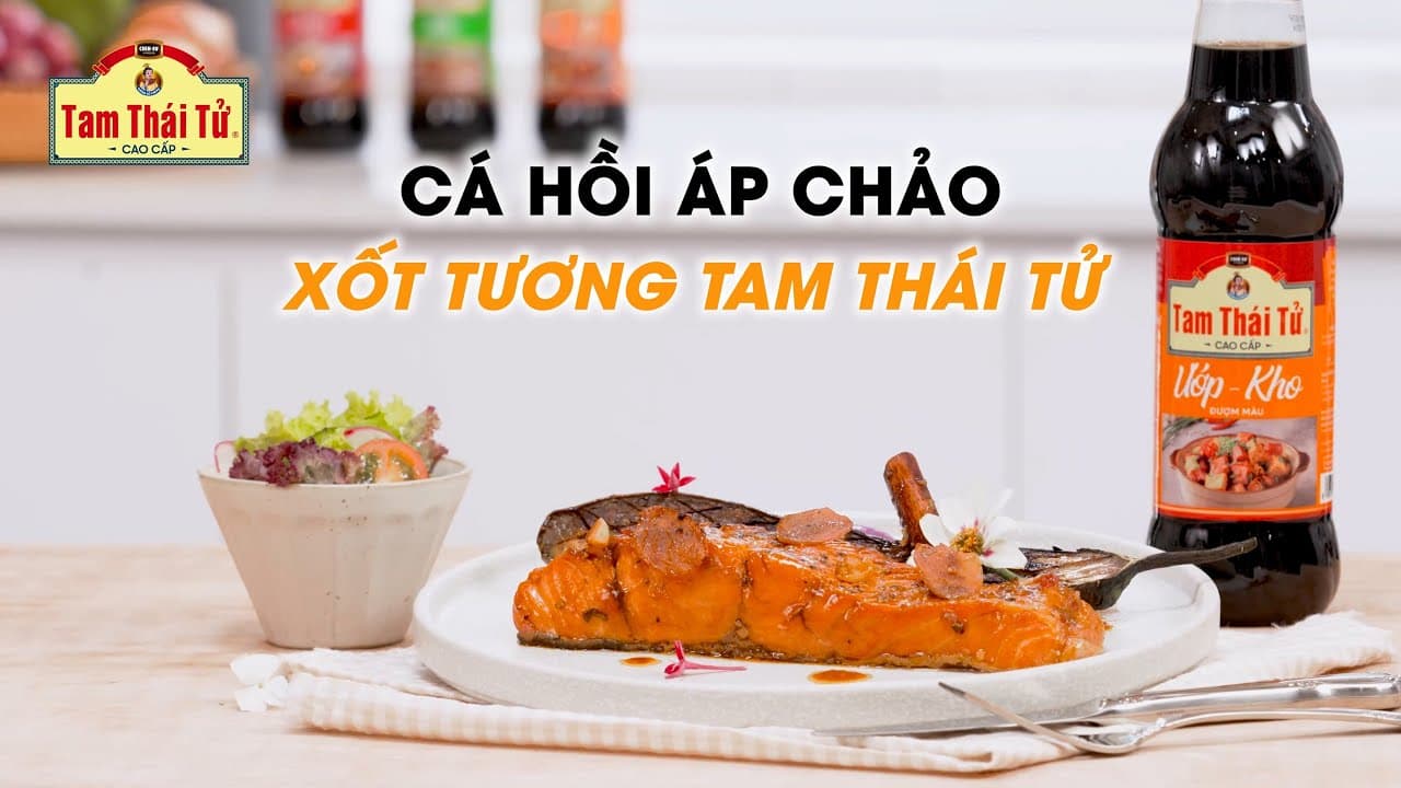 Cá hồi áp chảo sốt tương