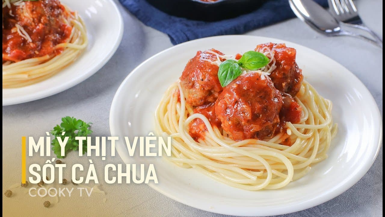 Mì Ý Bò Viên Sốt Cà Chua