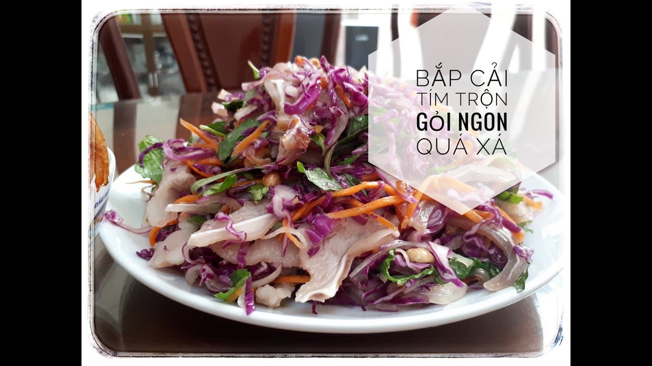 Salad Bắp Cải Tím Trộn Tai Heo