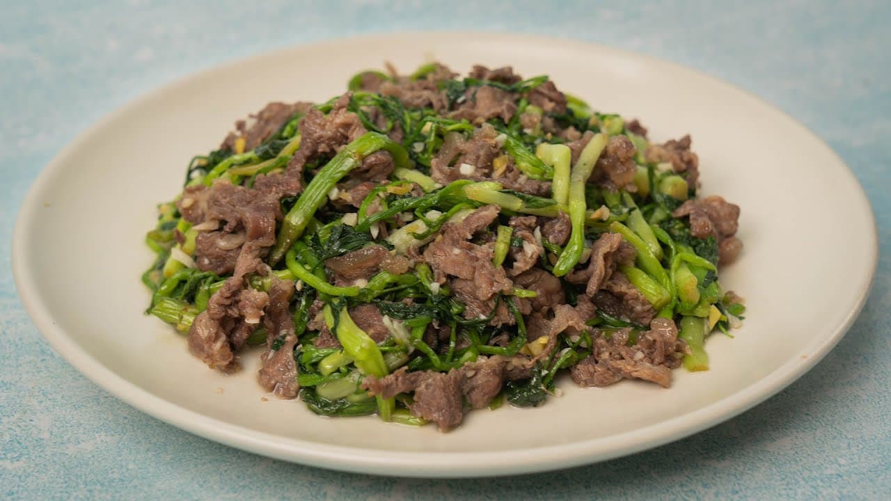 Rau Cần Xào Thịt Bò