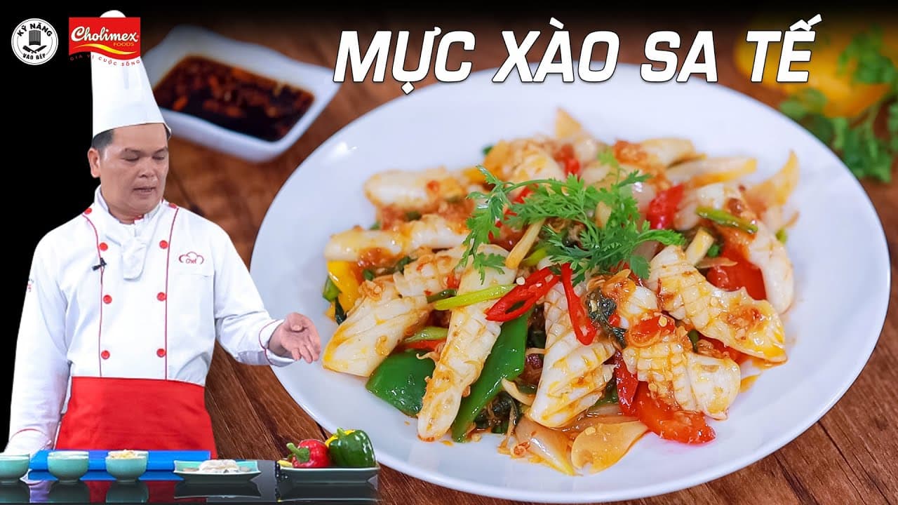 Mực xào sa tế