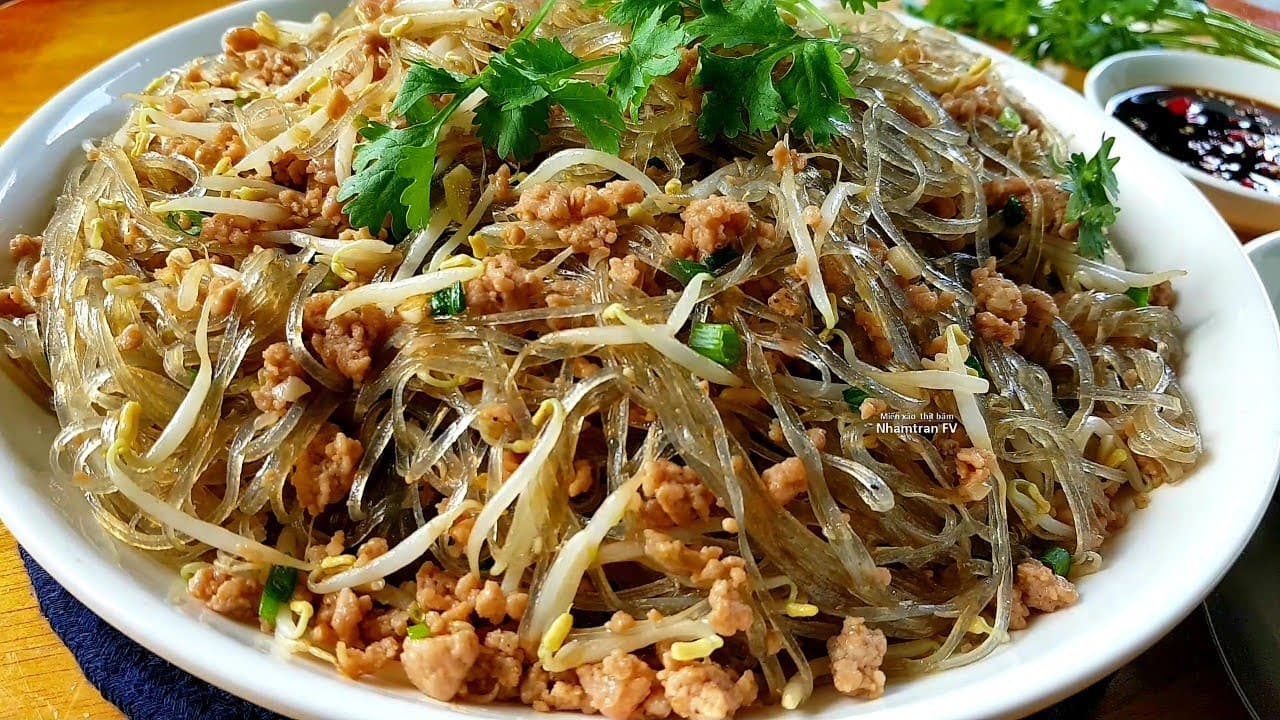 Miến xào thịt heo